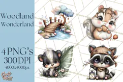 Woodland Clipart, Forest Animals, Fairy Tale Clipart Png Product Image 1