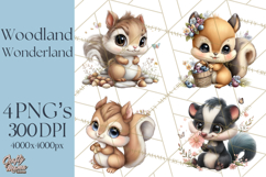 Woodland Clipart, Forest Animals, Fairy Tale Clipart Png Product Image 1