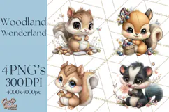 Woodland Clipart, Forest Animals, Fairy Tale Clipart Png Product Image 1