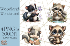 Woodland Clipart, Forest Animals, Fairy Tale Clipart Png Product Image 1