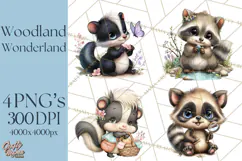 Woodland Clipart, Forest Animals, Fairy Tale Clipart Png Product Image 1