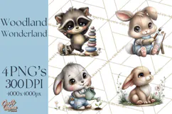 Woodland Clipart, Forest Animals, Fairy Tale Clipart Png Product Image 1