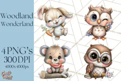 Woodland Clipart, Forest Animals, Fairy Tale Clipart Png Product Image 1