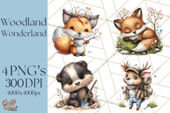 Woodland Clipart, Forest Animals, Fairy Tale Clipart Png Product Image 1