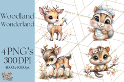 Woodland Clipart, Forest Animals, Fairy Tale Clipart Png Product Image 1