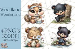 Woodland Clipart, Forest Animals, Fairy Tale Clipart Png Product Image 1