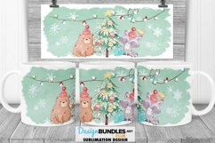 Sublimation Mug Wrap 11 & 15 oz Woodland Animals with Lights Product Image 1