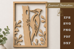 Woodpecker Lasercut Decoration SVG Product Image 1