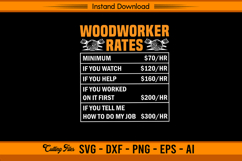 Funny Woodworker Rates Sign SVG Product Image 1