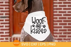 Woof and kisses | Dog Valentine svg quote Product Image 1