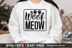 Woof meow SVG - Christmas Cat Design Product Image 1