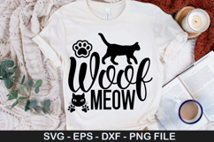Woof meow SVG - Funny Cat Design Product Image 1