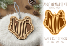 Dog Woof Laser Cut Ornament with Heartwarming Words SVG Product Image 1