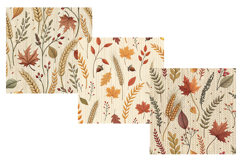  wool woodland seamless, knit leaves pattern, hygge autumn design, cozy texture background, rustic pinecone print, cable knit paper, fall foliage decor, heather sprig motif, wheat stalk design, woodland digital paper