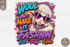 Wool But Make It Fashion PNG, Cute Sheep Sublimation Product Image 1