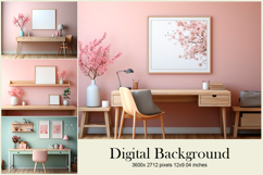 Work Desk Studio Backdrop Mockup Office Photo Frame Mockup Product Image 1