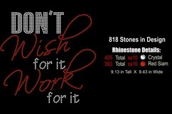 Dont Wish Work for it Rhinestone Shirt Template - Boss Lady Product Image 2