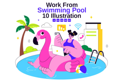 10 Work from Swimming Pool Illustration Product Image 1