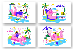 10 Work from Swimming Pool Illustration Product Image 2
