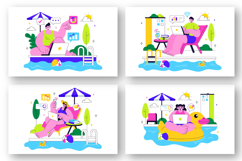 10 Work from Swimming Pool Illustration Product Image 3