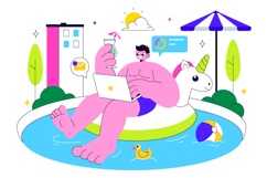 10 Work from Swimming Pool Illustration Product Image 4