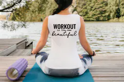 Workout Is the New Beautiful I Workout Shirts SVG I Fitness Product Image 2