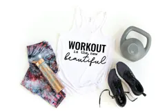 Workout Is the New Beautiful I Workout Shirts SVG I Fitness Product Image 3