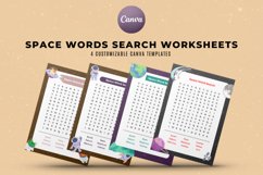 Space Words Search Worksheets Canva Template Product Image 1