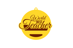 World Best Teacher Ornament Laser Cut Product Image 2