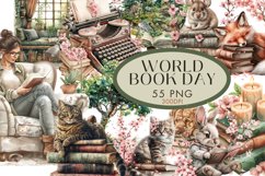 World Book Day Clipart Bundle | Watercolour Clipart Product Image 1
