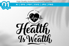 Health Is Wealth SVG Quote Product Image 1