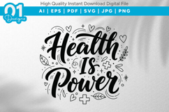 Health Is Power SVG Quote Design Product Image 1