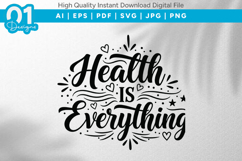 Health Is Everything SVG Quote Design Product Image 1