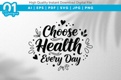 Choose Health Every Day SVG Quote Product Image 1
