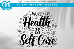Health Is Self Care SVG Quote Design Product Image 1