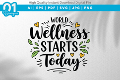 Wellness Starts Today SVG Quote Product Image 1