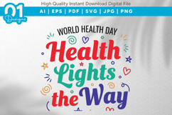 Health Lights The Way SVG Quote Product Image 1