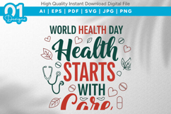 Health Starts With Care SVG Product Image 1
