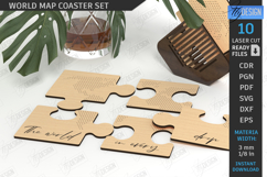 World Map Coasters Laser Cut Bundle | Modern Drinks Coasters Product Image 4