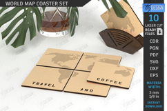 World Map Coasters Laser Cut Bundle | Modern Drinks Coasters Product Image 3
