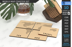 World Map Coasters Laser Cut Bundle | Modern Drinks Coasters Product Image 12
