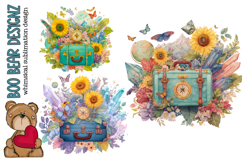 Floral Traveler Clipart set Product Image 1