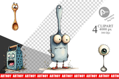 Weary Utensils Clipart Product Image 1