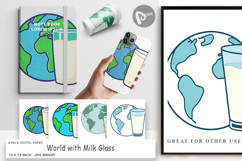 Digital Paper World with Milk Glass Product Image 1