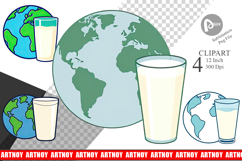 World with Milk Glass Clipart Product Image 1