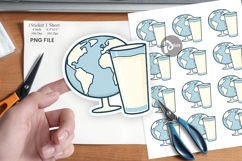 World with Milk Glass Sticker Product Image 1
