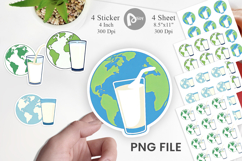 World with Milk Glass Sticker Product Image 1