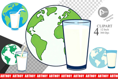 World with Milk Glass Clipart Product Image 1