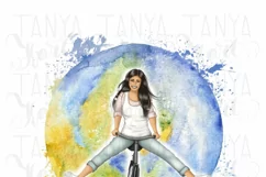Girl On A Bicycle | Woman Sublimation Product Image 3