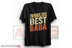 Worlds Best Baba Funny Fathers Day SVG T-shirt Design Product Image 1